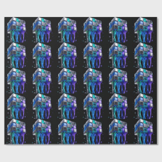 Futuristisk krompusselkub presentpapper