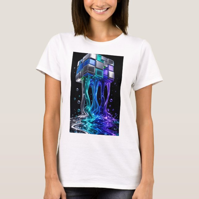 Futuristisk krompusselkub  t shirt (Framsida)