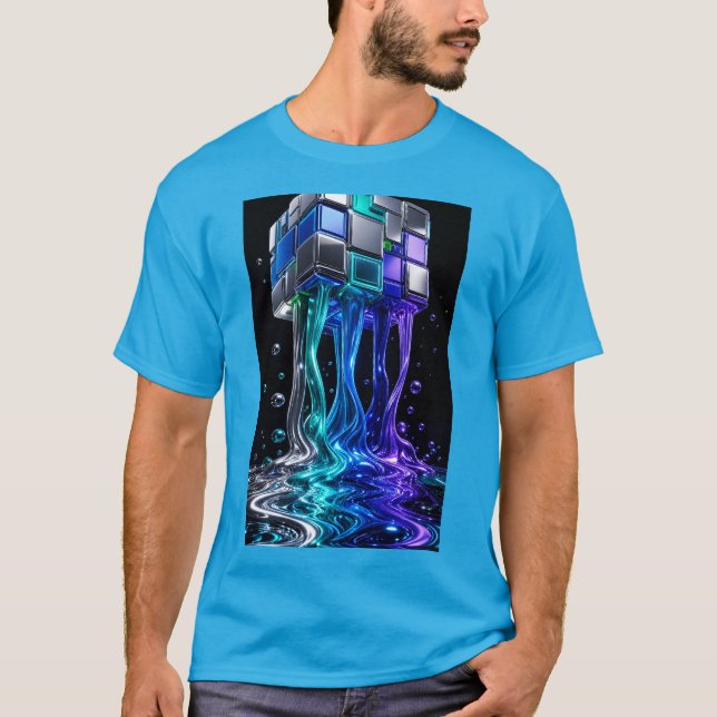 Futuristisk krompusselkub  t shirt (Framsida)