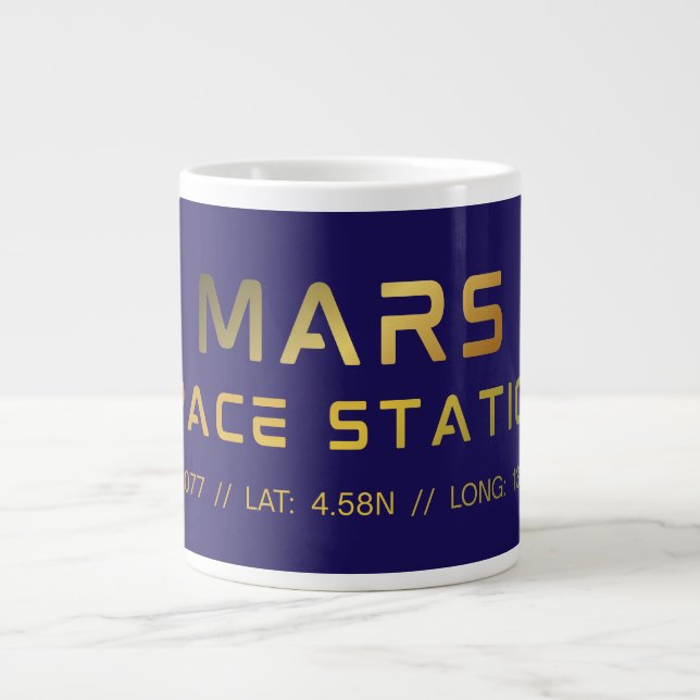 Futuristisk Mars Rymdstation grafisk tee med sci‑f Jumbo Mugg (Framsidan)