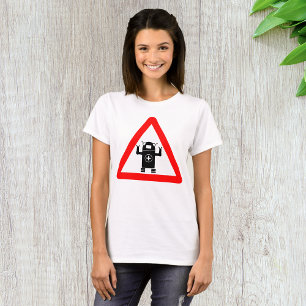Futuristisk medicinsk robot varningsskylt t shirt