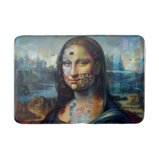 Futuristisk Mona Lisa Badrumsmattor