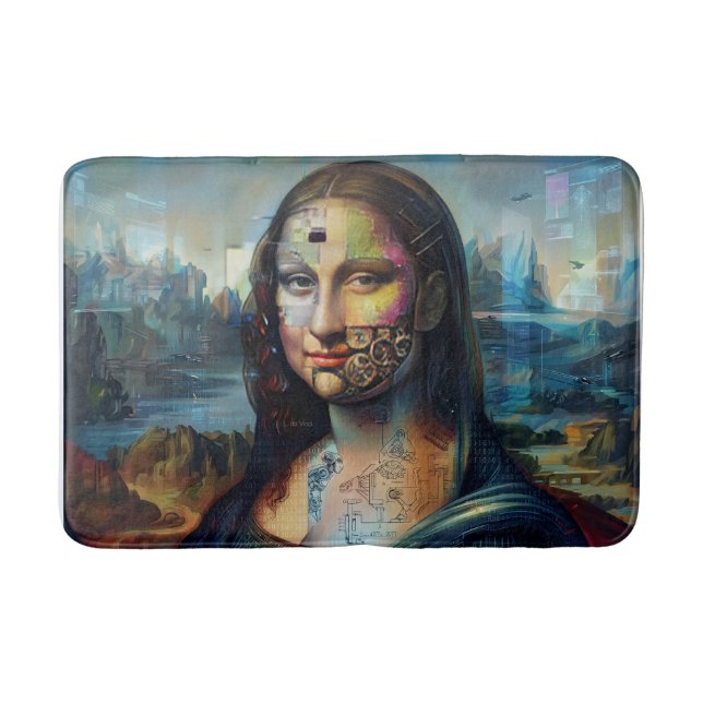 Futuristisk Mona Lisa Badrumsmattor (Framsidan)