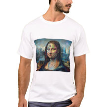 Futuristisk Mona Lisa Herr T-Shirt
