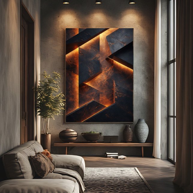 Futuristisk mörkorange betong abstrakt poster (Skapare uppladdad)