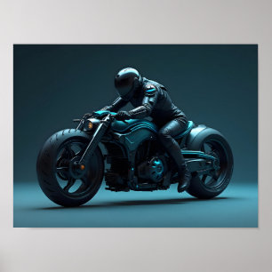 Futuristisk motorcykel poster