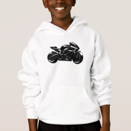 Futuristisk motorcykel svart vit vektor t shirt