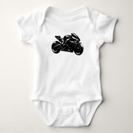 Futuristisk motorcykel svart vit vektor  t shirt