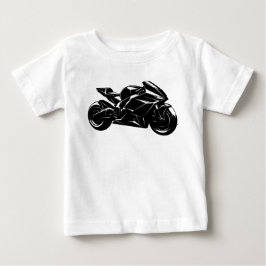 Futuristisk motorcykel svart vit vektor t shirt