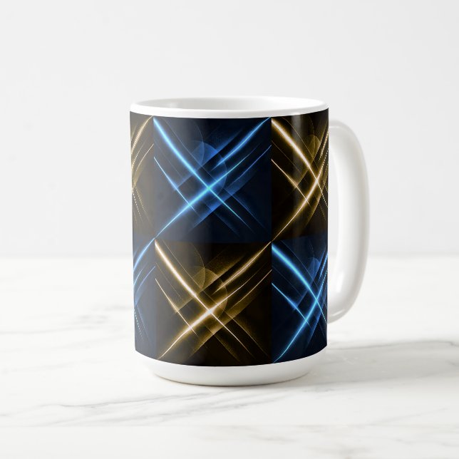 Futuristisk Neon Geometrisk Kaffemugg (Framsida höger)