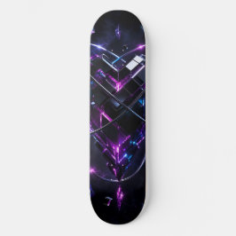 Futuristisk Neon Kub Kolumn Skateboard - 3D Lila