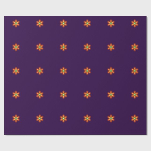 Futuristisk neonlyssnande blomgrafisk presentpapper (Platt)