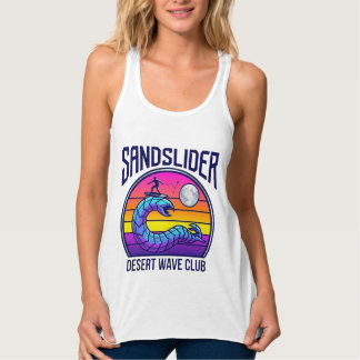 Futuristisk Ökenmaskin Surfklubb Synthwave T-Shirt Linne Med Racerback