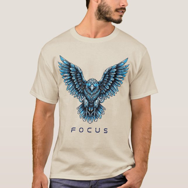 Futuristisk Örn med Fokus Text T Shirt (Framsida)