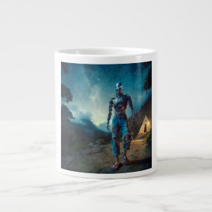 Futuristisk robot i forntida landskap jumbo mugg