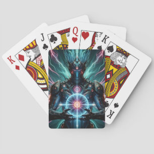 Futuristisk Robot Kosmisk Kärna Cyberpunk Casinokort