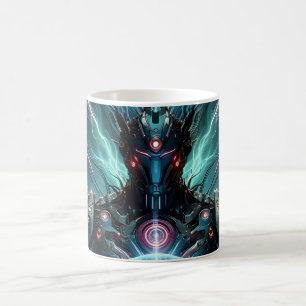 Futuristisk Robot Kosmisk Kärna Cyberpunk Kaffemugg