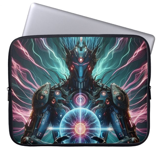 Futuristisk Robot Kosmisk Kärna Cyberpunk Laptop Fodral (Framsidan)