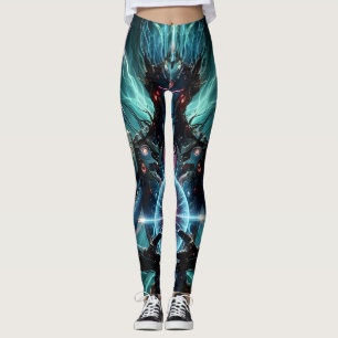 Futuristisk robot kosmisk kärna cyberpunk leggings