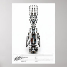 Futuristisk robotarm i explosion poster