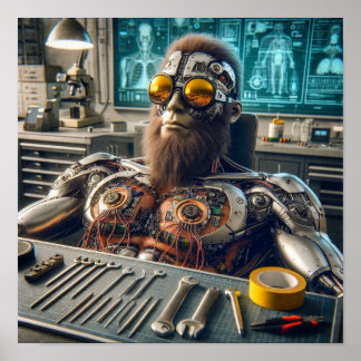 Futuristisk robotingenjör poster