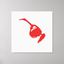 Futuristisk röd teknik Desi.Bold och minimal digit Canvastryck
