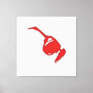 Futuristisk röd teknik Desi.Bold och minimal digit Canvastryck