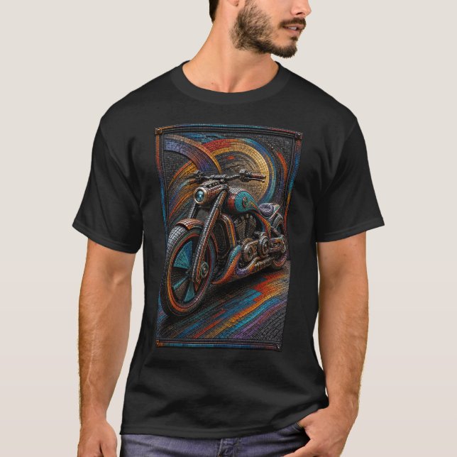 Futuristisk specialdesignad motorcykel – 3D mikro  T Shirt (Framsida)