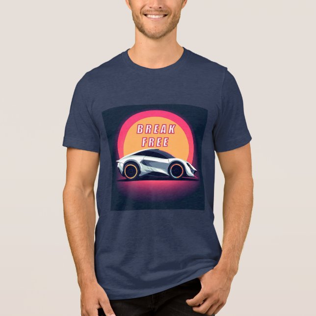 Futuristisk sportbil och motiverande citat t shirt (Framsida)