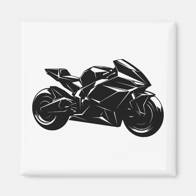 Futuristisk sportmotorcykeldesign magnet (Framsidan)