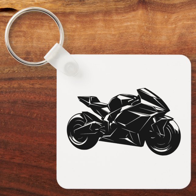 Futuristisk sportmotorcykeldesign nyckelring (Framsida)