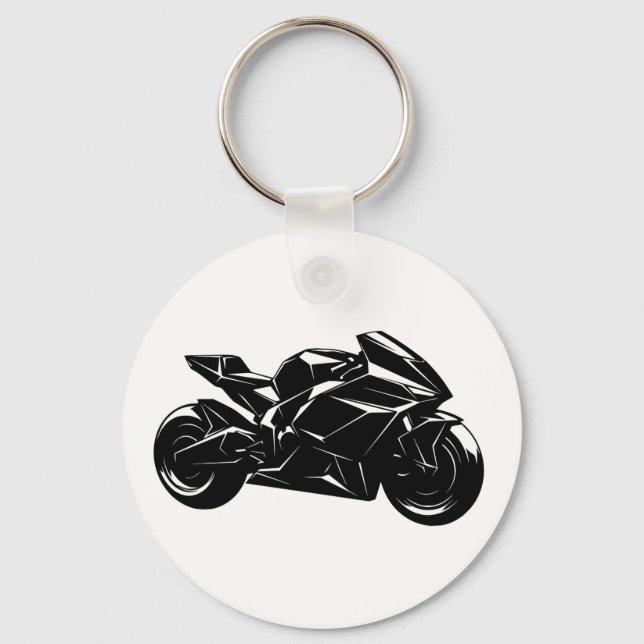 Futuristisk sportmotorcykeldesign nyckelring (Framsida)