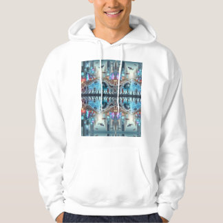 Futuristisk Stad Grundläggande Hoodie