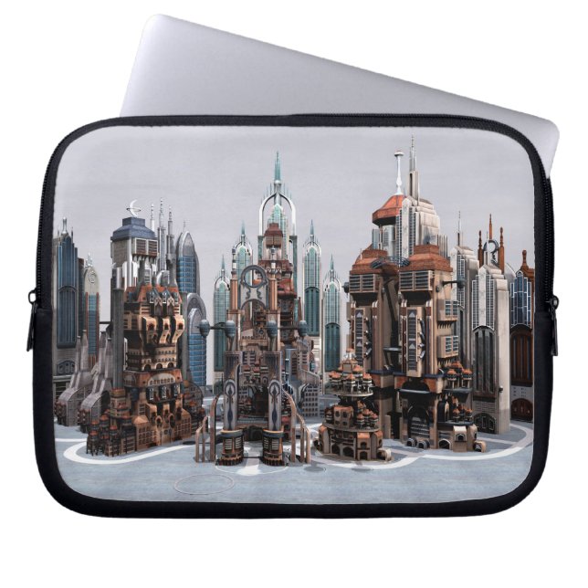 Futuristisk stad laptop fodral (Framsidan)