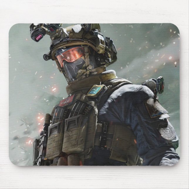 Futuristisk Taktisk Soldat Spel Dator Musmatta (Framsidan)