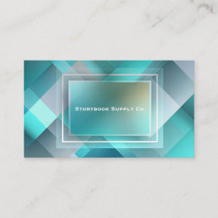 Futuristisk Teal Geometrisk Skiktad Rektangel Mode Visitkort