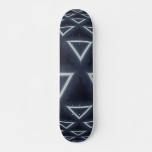 Futuristisk triangulär sfärisk geometrisk konst skateboard bräda 20,5 cm