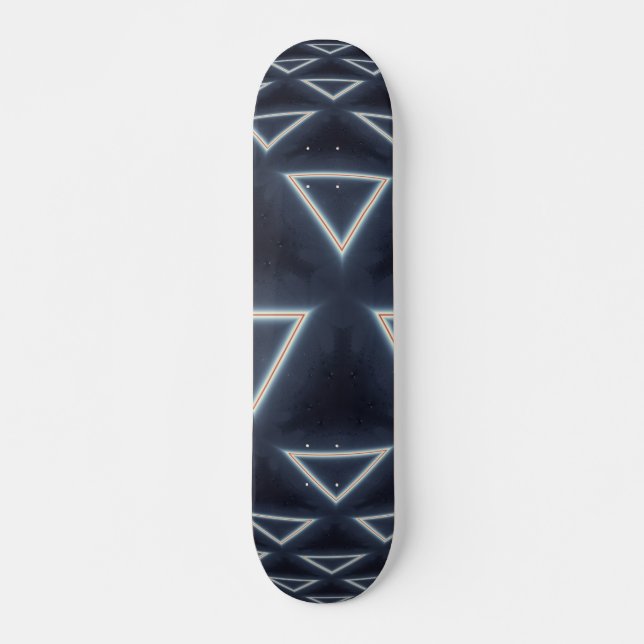 Futuristisk triangulär sfärisk geometrisk konst skateboard bräda 20,5 cm (Framsida)