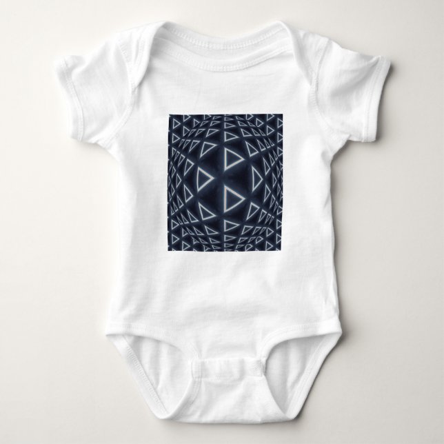 Futuristisk triangulär sfärisk geometrisk konst tee shirt (Framsida)