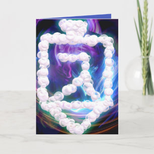 Futuristiska ח נ ו ה Hanukkah dreidel bubbles card Tack Kort