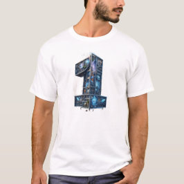Futuristiska 3D Mekanisk Byggnad Unisex T Shirt