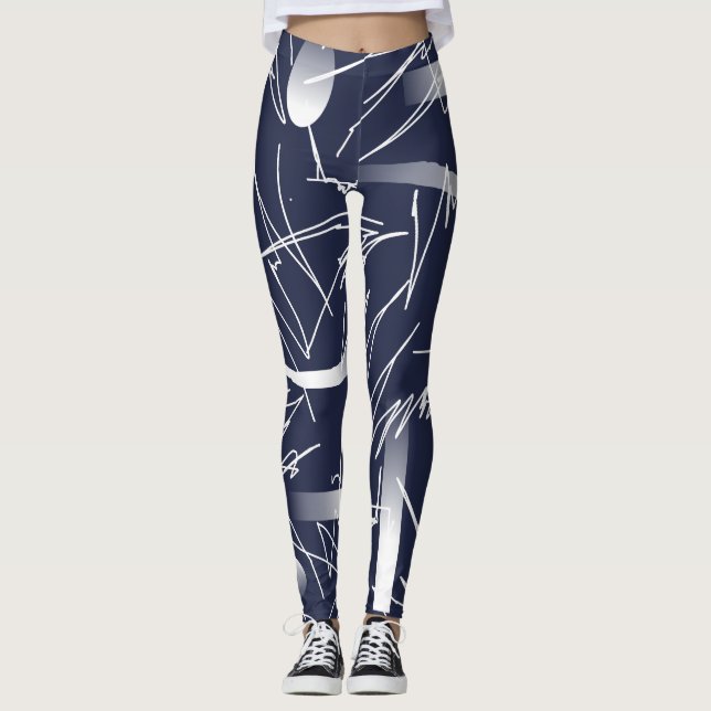 Futuristiska Abstrakt Art Mönster Leggings (Framsida)