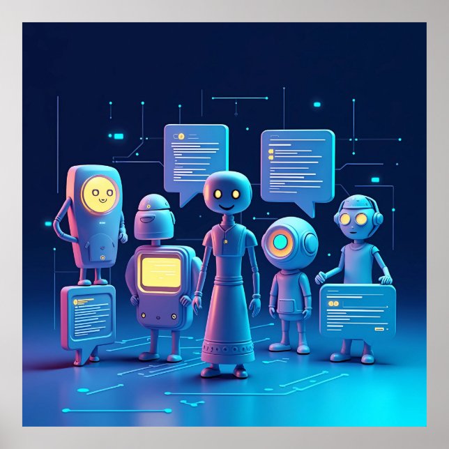 "Futuristiska AI-assistenter Poster (Framsidan)