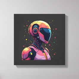 Futuristiska AI Robot Canvas Wall Art - djet Färg