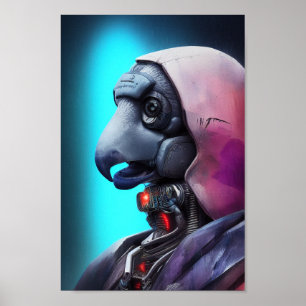 Futuristiska Alien Candor Illustration Sci-fi Art Poster