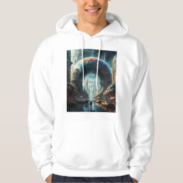 Futuristiska Alien Planet Portal med Magic Grind Hoodie