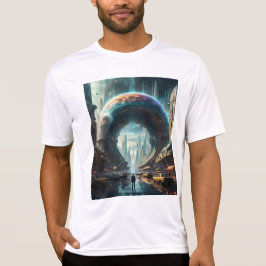 Futuristiska Alien Planet Portal med Magic Grind T Shirt