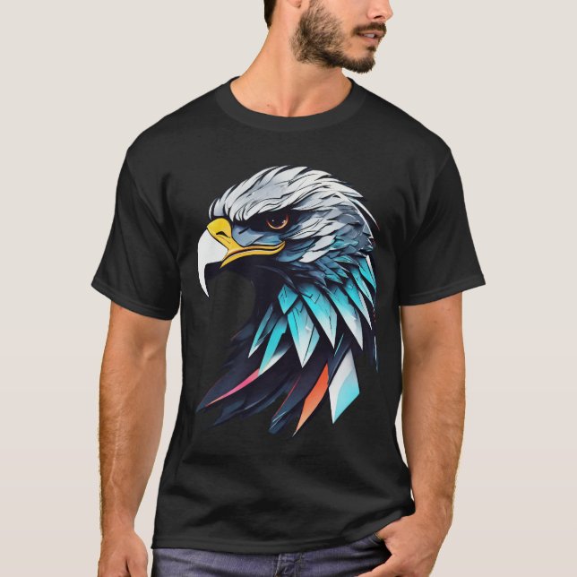 Futuristiska American Eagle Basic Mörk T-shirt (Framsida)