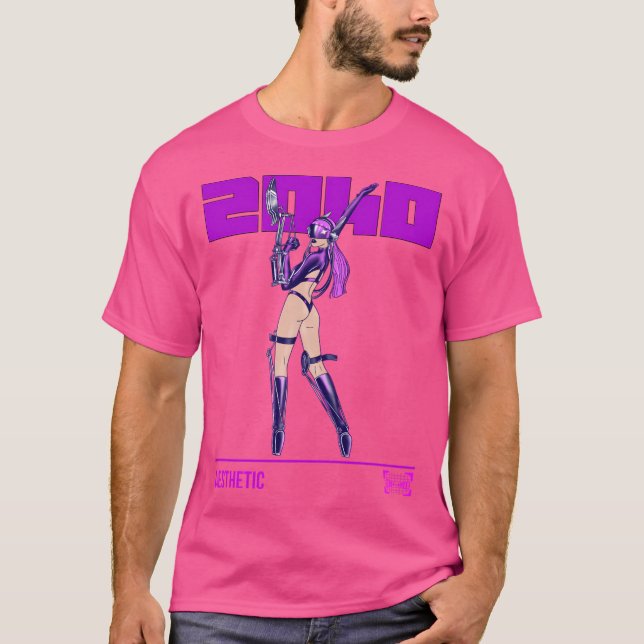 Futuristiska Anime Girl T Shirt (Framsida)