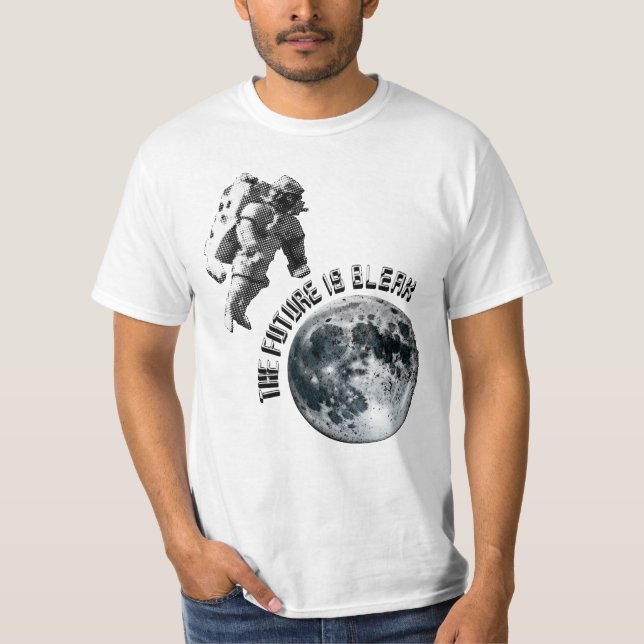 Futuristiska Astronaut | Framtiden är knapp T Shirt (Framsida)